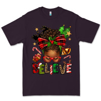 Plum christmas believe afro messy bun Premium Tee - texasbilliewilder