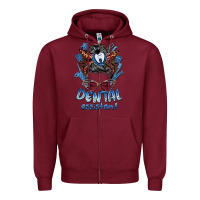 Burgundy dental assistant messy bun Zipper Hoodie - BarkalooDesign