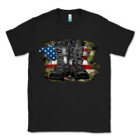 Black american flag with army boots Classic Tee - RanaPortraitStore