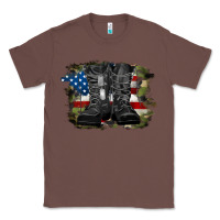 Chestnut american flag with army boots Classic Tee - RanaPortraitStore
