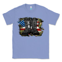 Colony Blue american flag with army boots Classic Tee - RanaPortraitStore