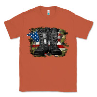 Copper american flag with army boots Classic Tee - RanaPortraitStore