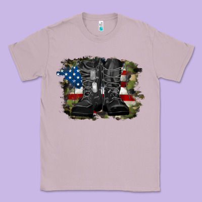 American Flag With Army Boots Classic Tee Designed By Ranaportraitstore