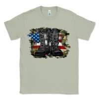 Matcha american flag with army boots Classic Tee - RanaPortraitStore