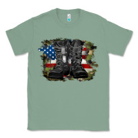 Sage american flag with army boots Classic Tee - RanaPortraitStore