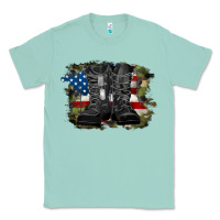 Seafoam american flag with army boots Classic Tee - RanaPortraitStore