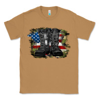 Toasted Coconut american flag with army boots Classic Tee - RanaPortraitStore