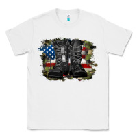 White american flag with army boots Classic Tee - RanaPortraitStore