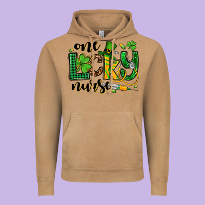 St. Patrick's Day One Lucky Nurse Vintage Hoodie Designed By Oliviacreatesart