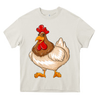Cream cute chicken Heavy Core Tee - texasbilliewilder