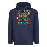Navy bonfires flannels smores Heavyweight Hoodie - AdoDesignShop
