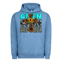Pigment Pebble Blue amen Urban Hoodie - JahusDesignShop