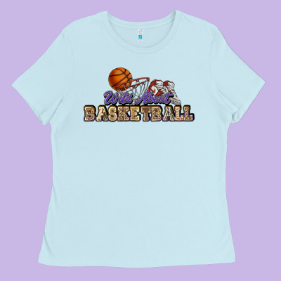 Wild About Basketball Ladies Tee Designed By Howdyjamesfarm