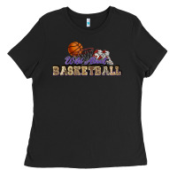 Black Wild about Basketball Ladies Tee - HowdyJamesFarm