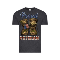 Vintage Black proud veteran camo shoes Vintage Tee - Jasminsmagicworld