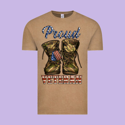 Proud Veteran Camo Shoes Vintage Tee Designed By Jasminsmagicworld