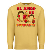 Antique Gold el amor se comparte with churros Premium Sweatshirt - AdoDesignShop