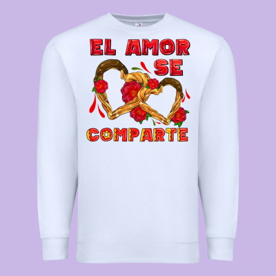 El Amor Se Comparte With Churros Premium Sweatshirt Designed By Adodesignshop