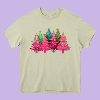 Christmas Tress With Lights Heavy Core Tee Designed By Texasbilliewilder