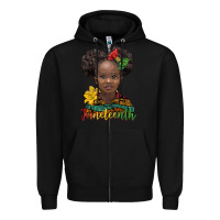 Black juneteenth african girl Zipper Hoodie - BarkalooDesign
