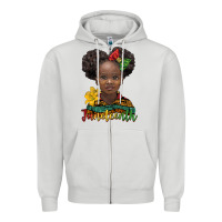 Dove Grey juneteenth african girl Zipper Hoodie - BarkalooDesign