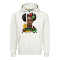 Oatmeal Heather juneteenth african girl Zipper Hoodie - BarkalooDesign