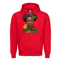 Red juneteenth african girl Zipper Hoodie - BarkalooDesign