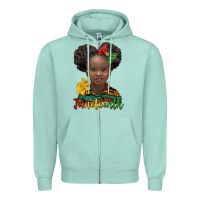 Seafoam juneteenth african girl Zipper Hoodie - BarkalooDesign