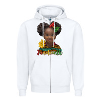 White juneteenth african girl Zipper Hoodie - BarkalooDesign
