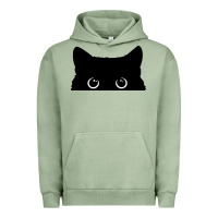 Pigment Oil Green Peeking Cat Urban Hoodie - maiPhamDesign