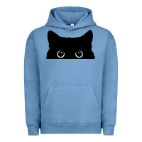 Pigment Pebble Blue Peeking Cat Urban Hoodie - maiPhamDesign