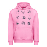 Fuchsia Pink Skulls Urban Hoodie - maiPhamDesign