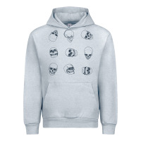 Heather Grey Skulls Urban Hoodie - maiPhamDesign