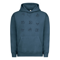 Pigment Midnight Navy Skulls Urban Hoodie - maiPhamDesign