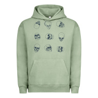 Pigment Oil Green Skulls Urban Hoodie - maiPhamDesign