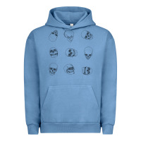 Pigment Pebble Blue Skulls Urban Hoodie - maiPhamDesign