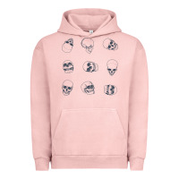 Pigment Salmon Skulls Urban Hoodie - maiPhamDesign