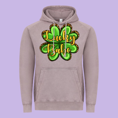 St. Patrick's Lucky Babe Vintage Hoodie Designed By Oliviacreatesart