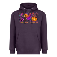 Plum peace love halloween Heavyweight Hoodie - AdoDesignShop