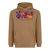 Toasted Coconut peace love halloween Heavyweight Hoodie - AdoDesignShop