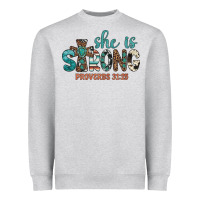 Heather Grey she is strong Heavyweight Sweatshirt - Artiststas