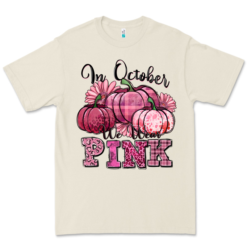 In October We Wear Pink Pumpkin Premium Tee by texasbilliewilder | Teevron