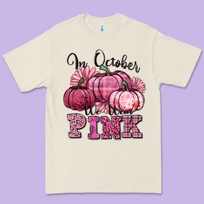 In October We Wear Pink Pumpkin Premium Tee Designed By Texasbilliewilder