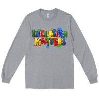 Heather Grey Inclusion matters Long Sleeve Tee - FaDigitalArtStudio