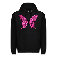 Black floral pink butterfly Premium Hoodie - Jasminsmagicworld