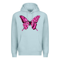 Blue Mist floral pink butterfly Premium Hoodie - Jasminsmagicworld