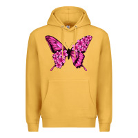 Mustard floral pink butterfly Premium Hoodie - Jasminsmagicworld