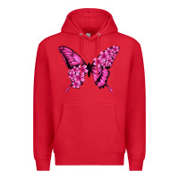 Red floral pink butterfly Premium Hoodie - Jasminsmagicworld