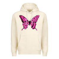 Floral Pink Butterfly Premium Hoodie | Teevron