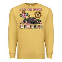 Antique Gold easter a lot can happen in three days Premium Sweatshirt - AdoDesignShop